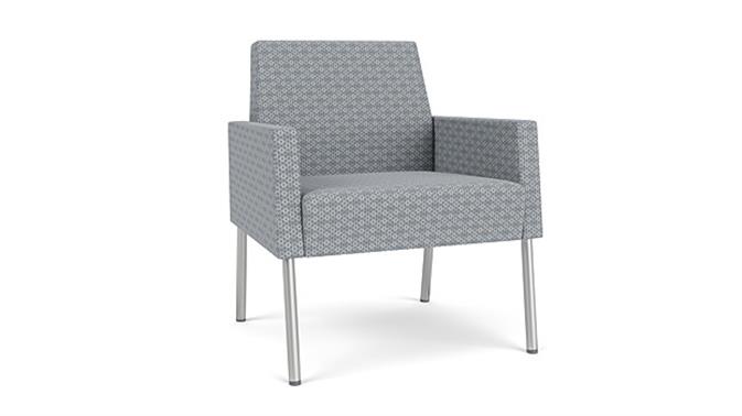 Fog Rise Fabric/Silver Finish Legs