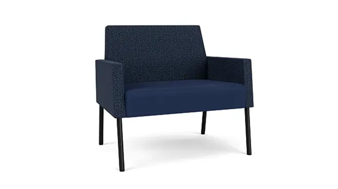 Blueberry Reframe Fabric/ Ink Modena Polyurethane/Black Steel Finish Legs