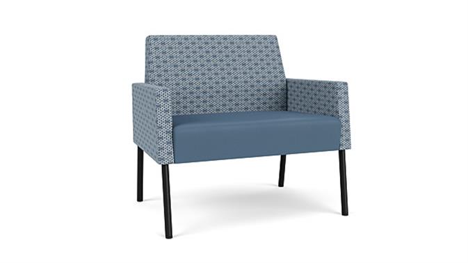Rain Song Rise Fabric/ Titan Modena Polyurethane/Black Steel Finish Legs