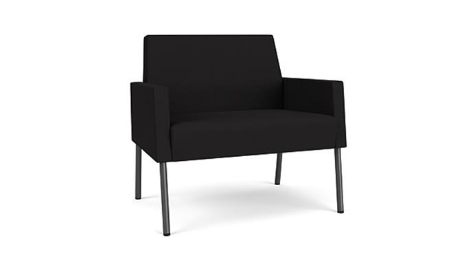 Black Open House Fabric/Charcoal Finish Legs