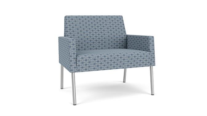 Rain Song Rise Fabric/Silver Finish Legs