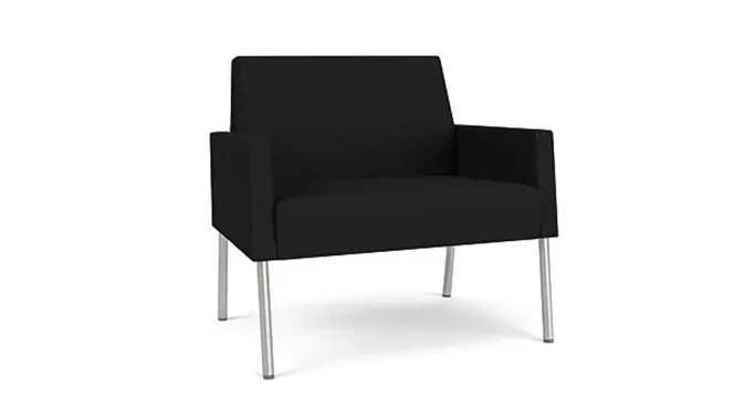 Black Open House Fabric/Silver Finish Legs