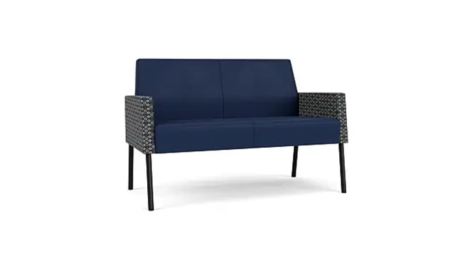 Ink Modena Polyurethane/ Echo Rise Fabric/Black Steel Finish Legs