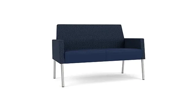 Blueberry Reframe Fabric/ Ink Modena Polyurethane/Silver Finish Legs