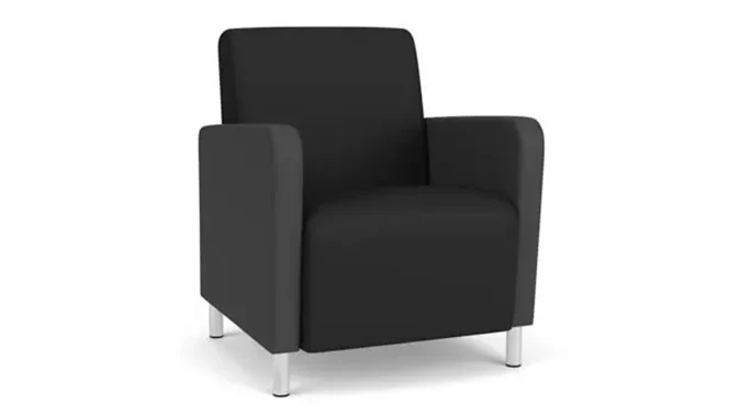 Black Dillon Polyurethane / Graphite Dillon Polyurethane / Steel Legs, Brushed Steel