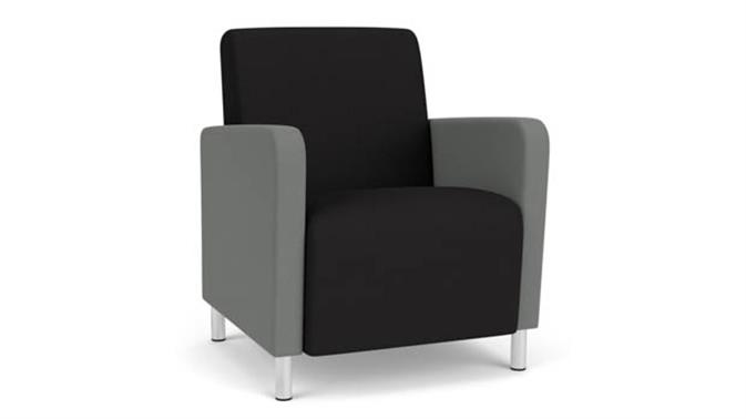 Black Open House Fabric / Asteroid Open House Fabric / Steel Legs, Brushed Steel