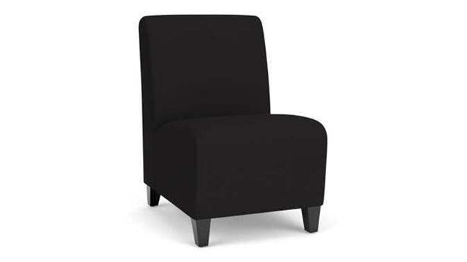 Black Open House Fabric / Wood Legs, Black