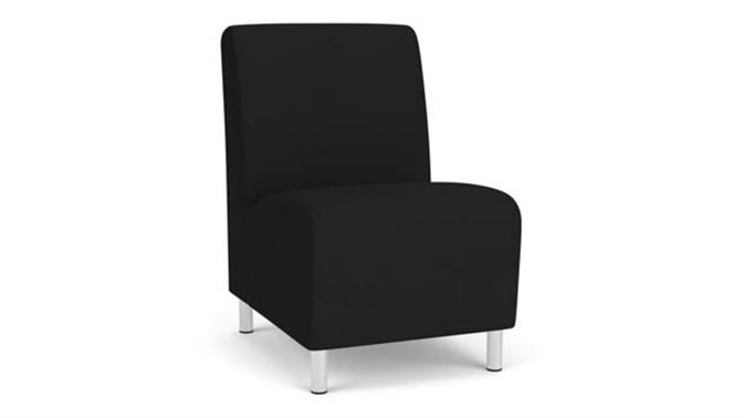 Black Open House Fabric / Steel Legs, Brushed Steel