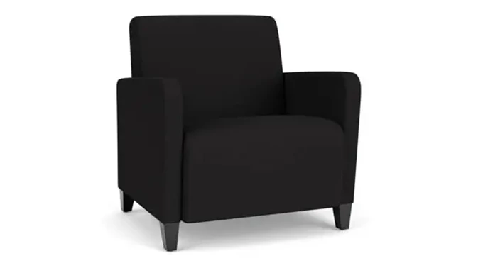 Black Open House Fabric / Wood Legs, Black