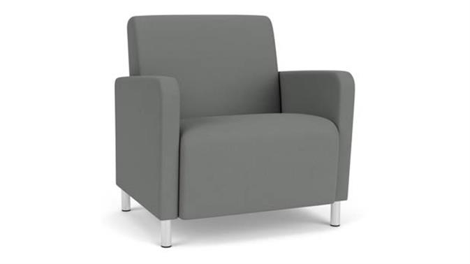 Asteroid Open House Fabric / Steel Legs, Brushed Steel