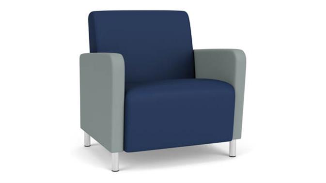 Ocean Dillon Polyurethane / Lucid Dillon Polyurethane / Steel Legs, Brushed Steel