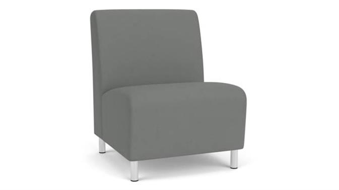 Asteroid Open House Fabric / Steel Legs, Brushed Steel