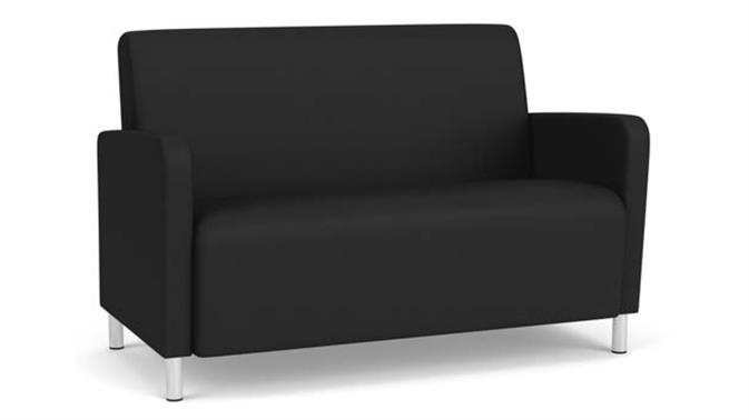 Black Dillon Polyurethane / Steel Legs, Brushed Steel