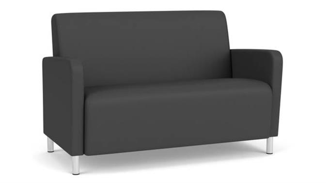 Graphite Dillon Polyurethane / Steel Legs, Brushed Steel