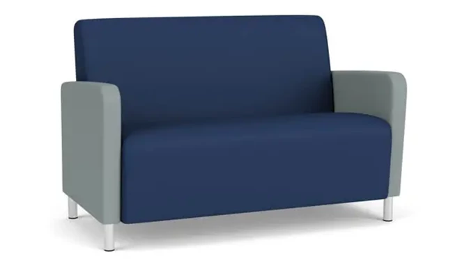 Ocean Dillon Polyurethane / Lucid Dillon Polyurethane / Steel Legs, Brushed Steel