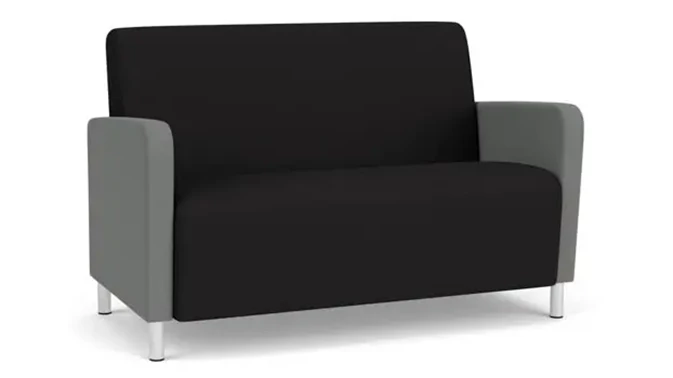 Black Open House Fabric / Asteroid Open House Fabric / Steel Legs, Brushed Steel