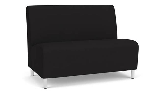 Black Open House Fabric / Steel Legs, Brushed Steel