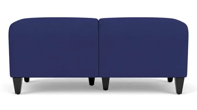 Cobalt Open House Fabric / Wood Legs, Black