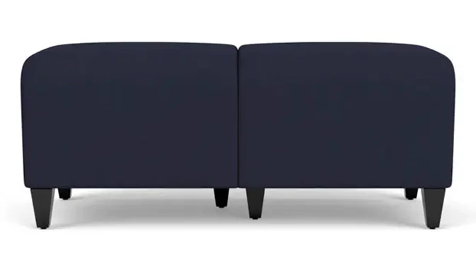 Navy Open House Fabric / Wood Legs, Black