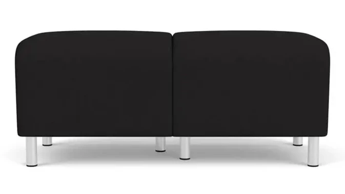 Black Open House Fabric / Steel Legs, Brushed Steel