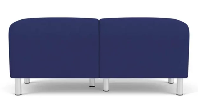 Cobalt Open House Fabric / Steel Legs, Brushed Steel