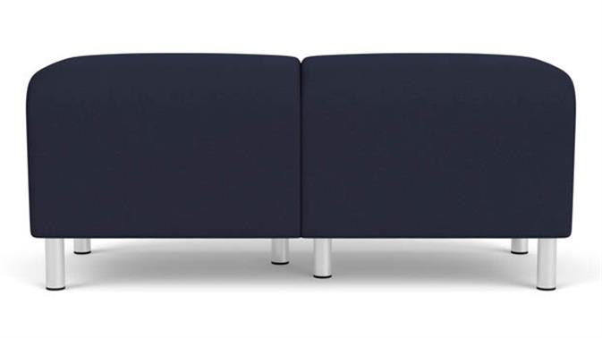 Navy Open House Fabric / Steel Legs, Brushed Steel