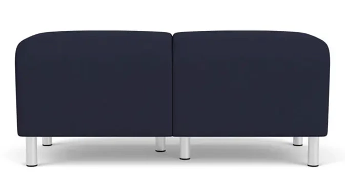 Navy Open House Fabric / Steel Legs, Brushed Steel