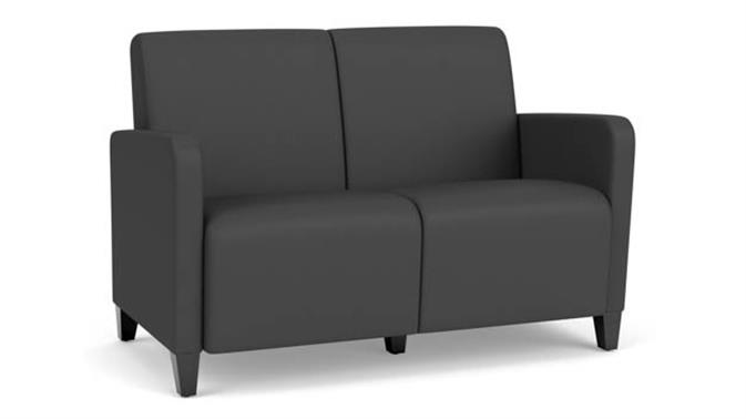 Graphite Dillon Polyurethane / Wood Legs, Black