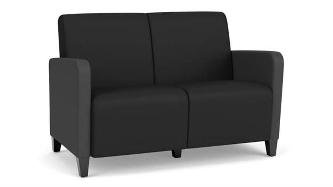 Black Dillon Polyurethane  / Graphite Dillon Polyurethane / Wood Legs, Black