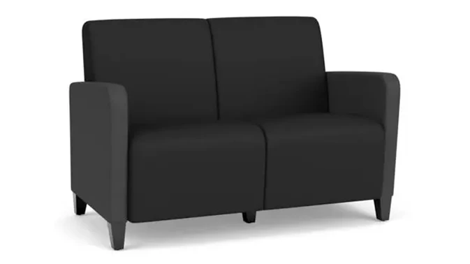 Black Dillon Polyurethane  / Graphite Dillon Polyurethane / Wood Legs, Black