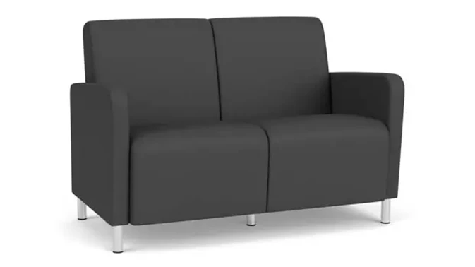 Graphite Dillon Polyurethane / Steel Legs, Brushed Steel