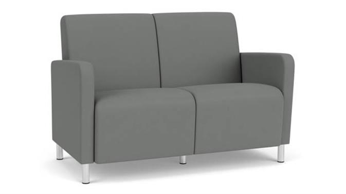 Asteroid Open House Fabric / Steel Legs, Brushed Steel