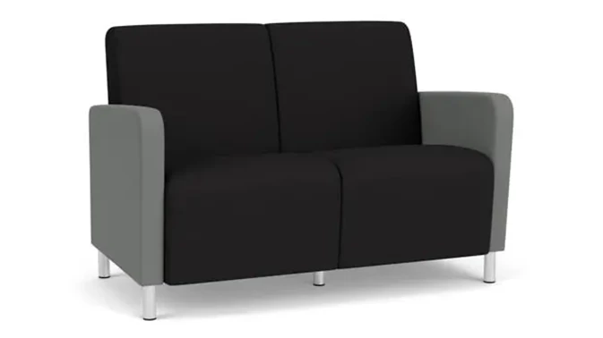 Black Open House Fabric / Asteroid Open House Fabric / Steel Legs, Brushed Steel