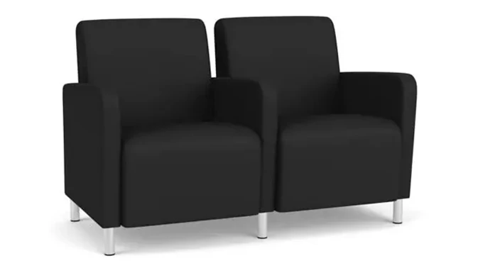 Black Dillon Polyurethane / Steel Legs, Brushed Steel