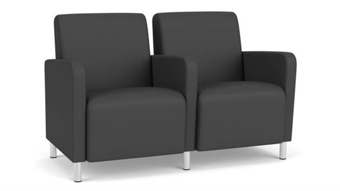 Graphite Dillon Polyurethane / Steel Legs, Brushed Steel