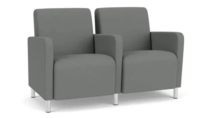 Asteroid Open House Fabric / Steel Legs, Brushed Steel