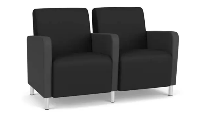 Black Dillon Polyurethane / Graphite Dillon Polyurethane / Steel Legs, Brushed Steel