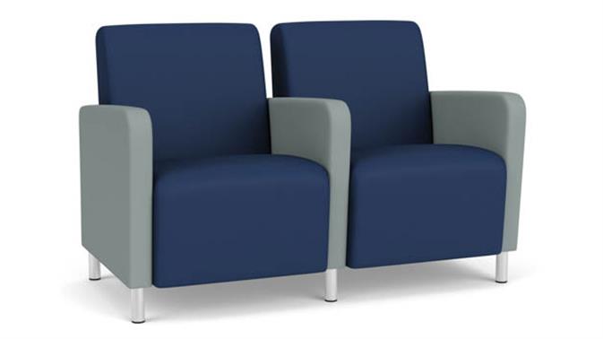 Ocean Dillon Polyurethane / Lucid Dillon Polyurethane / Steel Legs, Brushed Steel