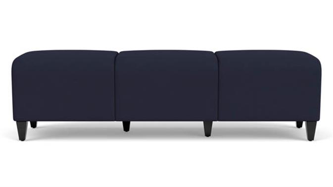 Navy Open House Fabric / Wood Legs, Black