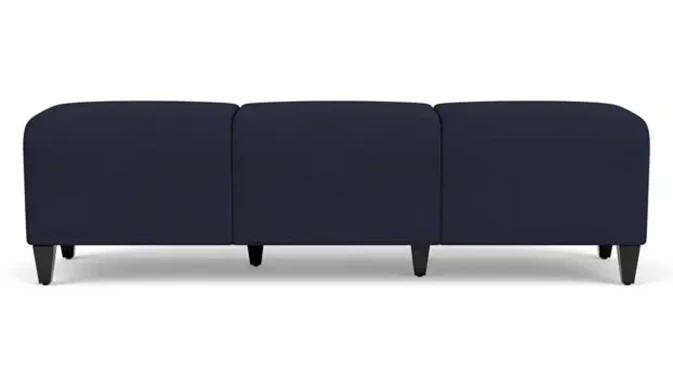 Navy Open House Fabric / Wood Legs, Black