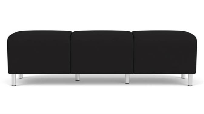Black Open House Fabric / Steel Legs, Brushed Steel