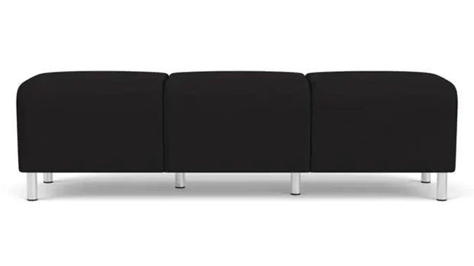 Black Open House Fabric / Steel Legs, Brushed Steel