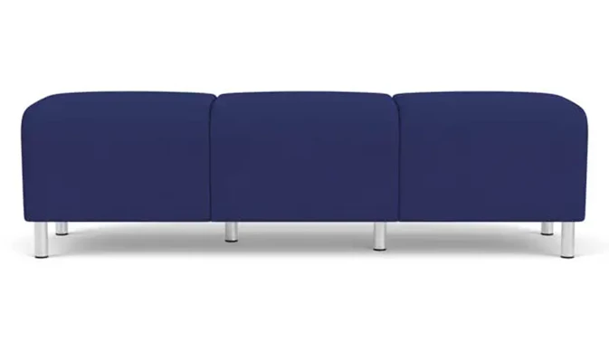 Cobalt Open House Fabric / Steel Legs, Brushed Steel