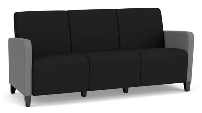 Black Open House Fabric / Asteroid Open House Fabric / Wood Legs, Black