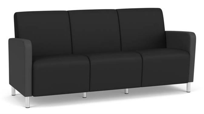 Black Dillon Polyurethane / Graphite Dillon Polyurethane / Steel Legs, Brushed Steel