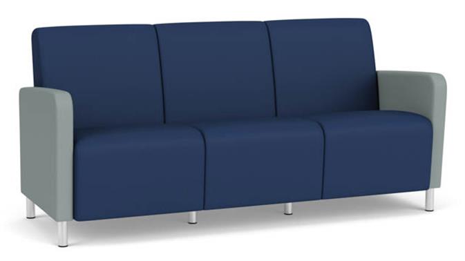 Ocean Dillon Polyurethane / Lucid Dillon Polyurethane / Steel Legs, Brushed Steel