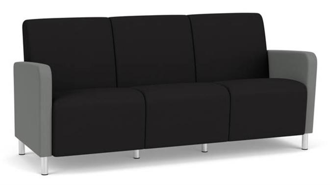 Black Open House Fabric / Asteroid Open House Fabric / Steel Legs, Brushed Steel