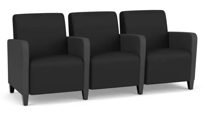 Black Dillon Polyurethane  / Graphite Dillon Polyurethane / Wood Legs, Black