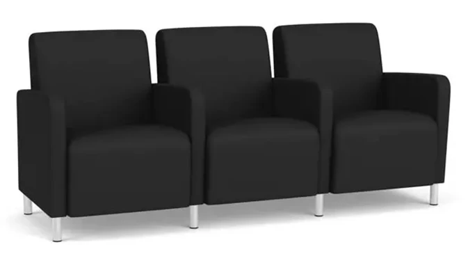 Black Dillon Polyurethane / Steel Legs, Brushed Steel