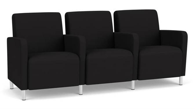 Black Open House Fabric / Steel Legs, Brushed Steel